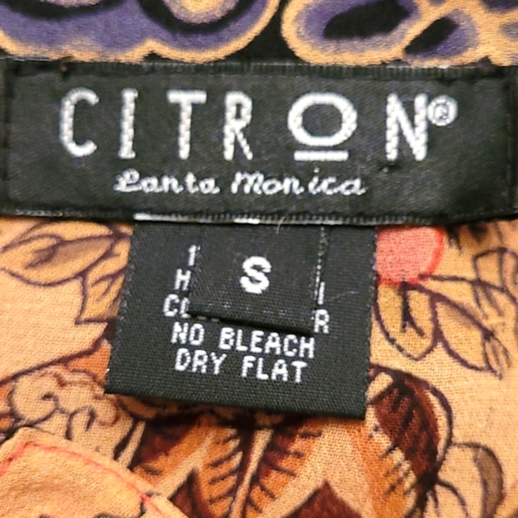 Citron Santa Monica Orange Yellow Silk Sheer Blouse - Picture 8 of 9